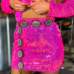 Hot Pink Sparkly Sequin Skirt | Bachelorette / Girls Trip